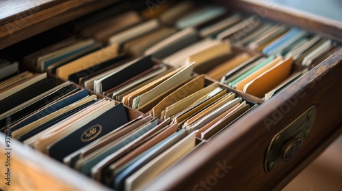 Organized Office Drawer: Efficiently Arranged Files for Workspace Productivity