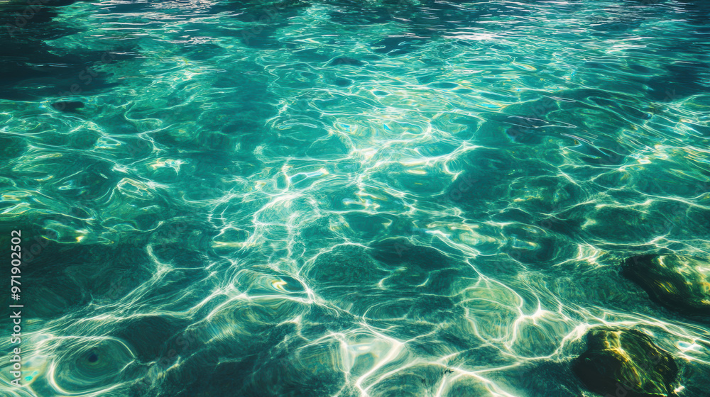 serene beauty of tropical sea is captured in this vibrant image, showcasing bright colors and intricate patterns of waters surface. play of light creates mesmerizing effect, inviting viewers to immer serene beauty of tropical sea is captured in this vibrant image, showcasing bright colors and intricate patterns of waters surface. play of light creates mesmerizing effect, inviting viewers to immer