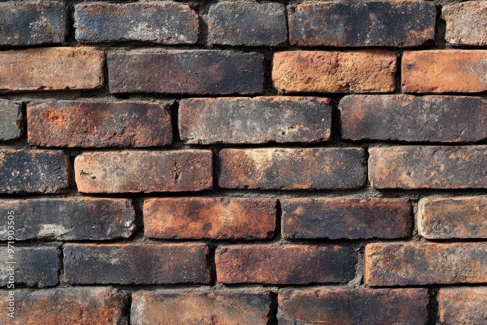 Weathered Brick Wall with Irregular Coloration Weathered Brick Wall with Irregular Coloration