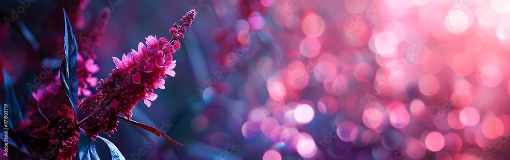Fototapeta premium A vibrant crimson amaranth flower.
