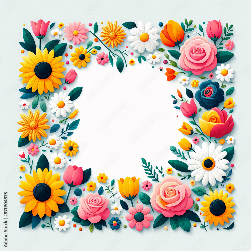 a frame with flowers. a frame with flowers.