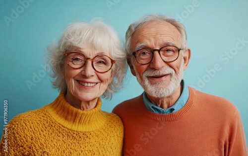 Happy Elderly Couple Smiling Together