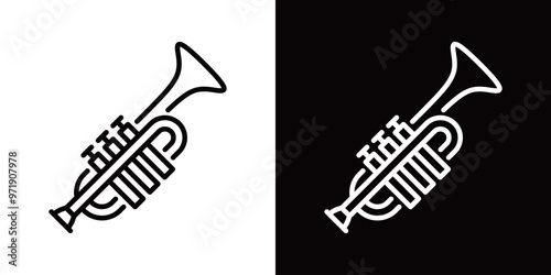 トランペットのシンプルなラインアイコン