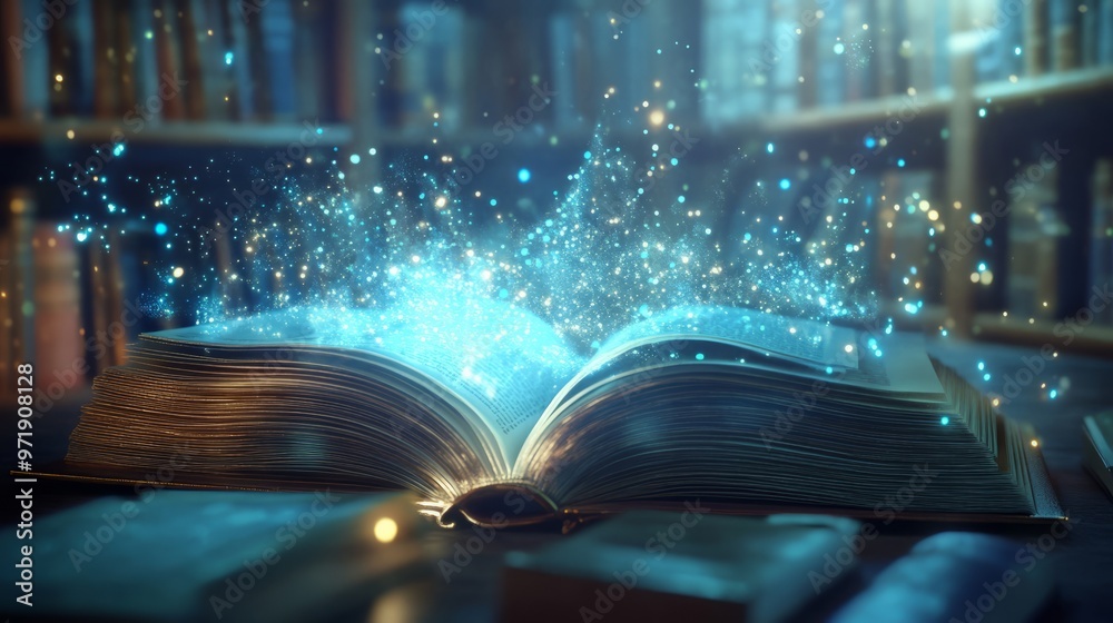 custom made wallpaper toronto digitalBooks imagination, 3d illustration.the concept of international literacy day, copy space. World book day.