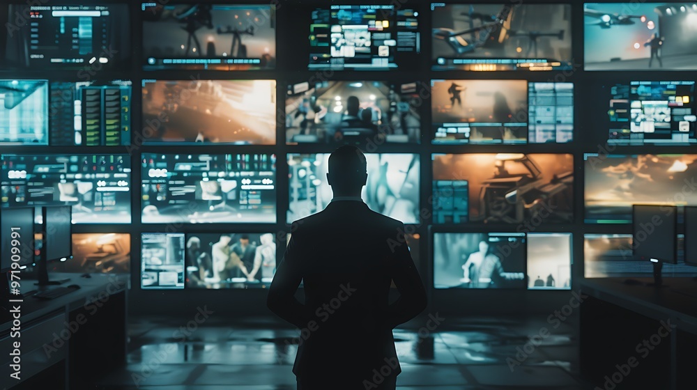 playing a video wall with multimedia images. playing a video wall with multimedia images.
