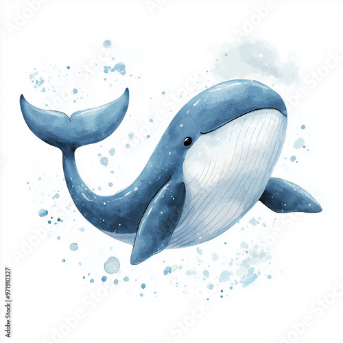 A friendly whale with a wat...