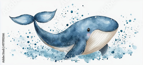 A friendly whale with a wat...