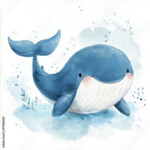 A friendly whale with a wat...
