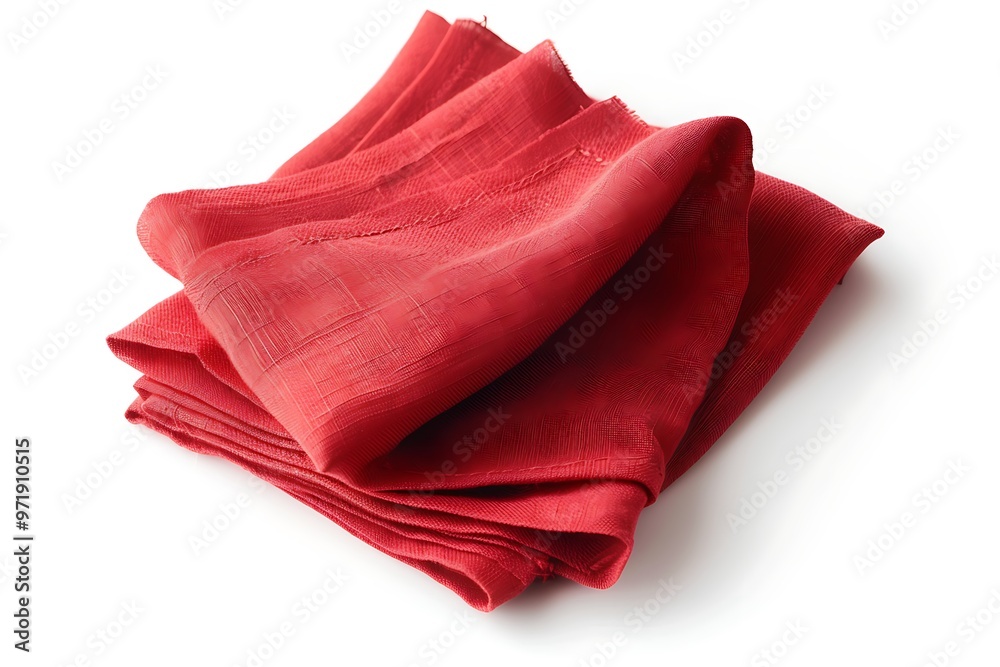 Fabric napkin for table setting on white background. Fabric napkin for table setting on white background.