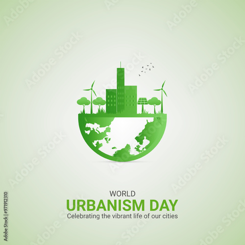 World Urbanism Day, Urbanism Day creative Poster, vector, 3d, illustration, november 9.