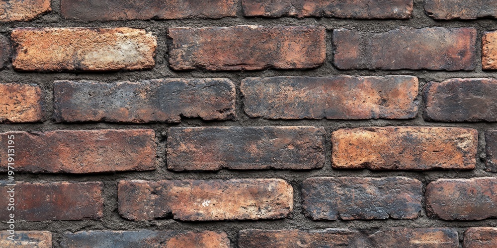 Close-up of a Weathered Brick Wall with Mortar Close-up of a Weathered Brick Wall with Mortar
