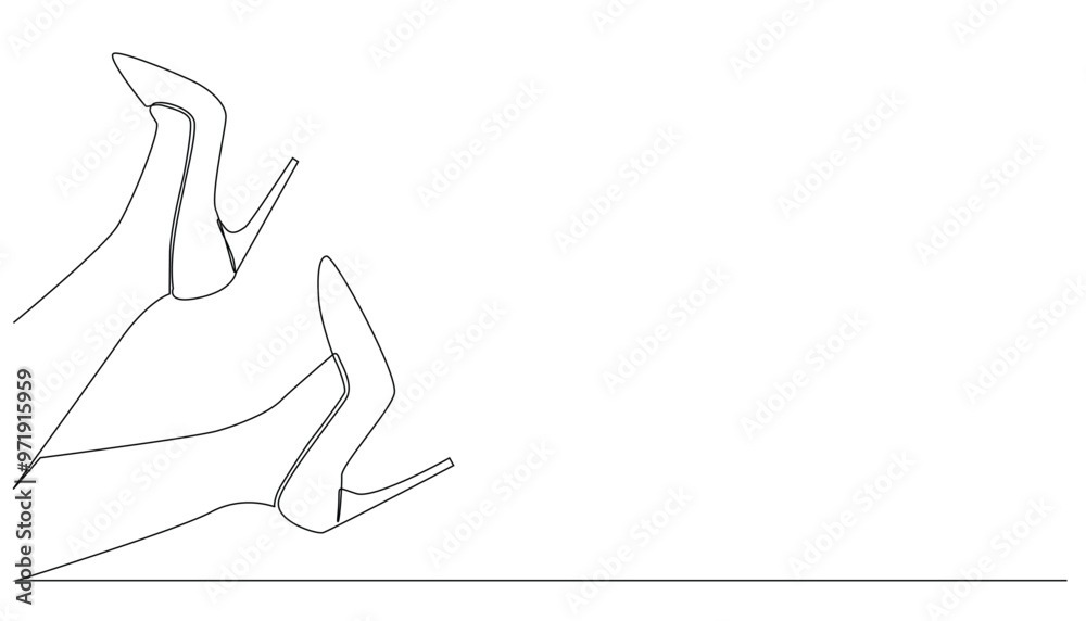 continuous line drawing of woman's legs with high heels.sexy style woman with high heels one line drawing.fashionable style of woman.single line vector illustration continuous line drawing of woman's legs with high heels.sexy style woman with high heels one line drawing.fashionable style of woman.single line vector illustration