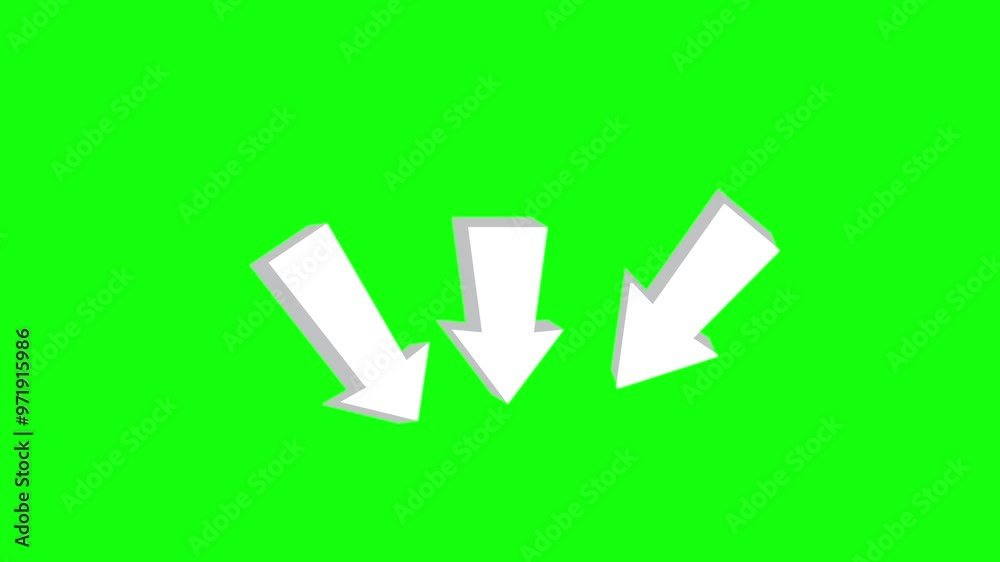 arrow pointing green screen animated 3 arrows showing something, arrow pointing 3d chalk scribble 4k looping