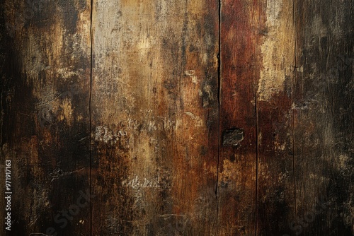 Weathered Wooden Planks with Cracks and Uneven Texture