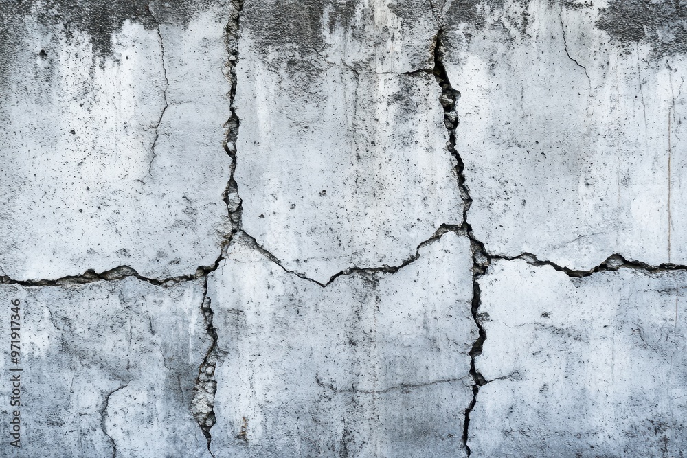 Obraz premium Cracked and Weathered Concrete Wall Surface