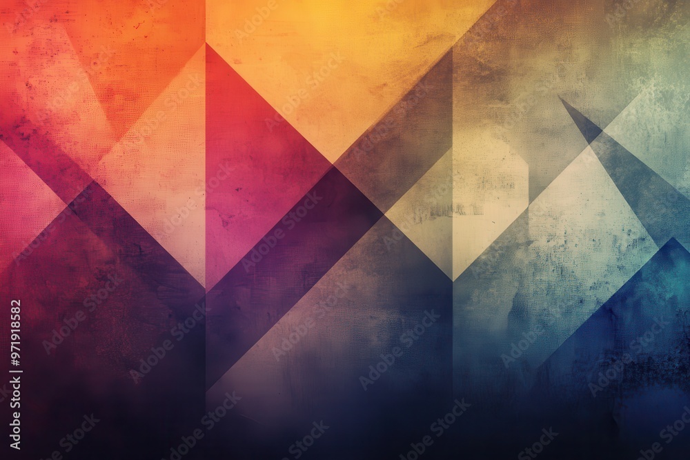 Abstract Geometric Pattern with Grunge Texture and Vibrant Colors Abstract Geometric Pattern with Grunge Texture and Vibrant Colors