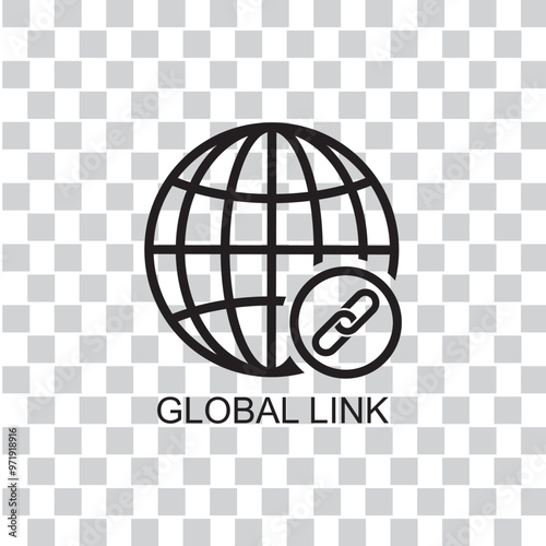 global link vector icon isolated on transparent background