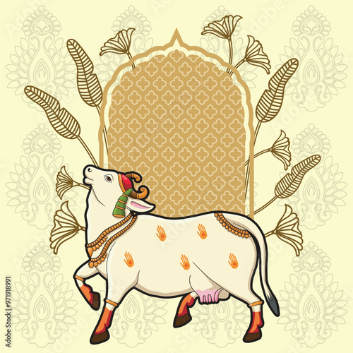 Indian Rajasthani Miniature art work Pichwai cow