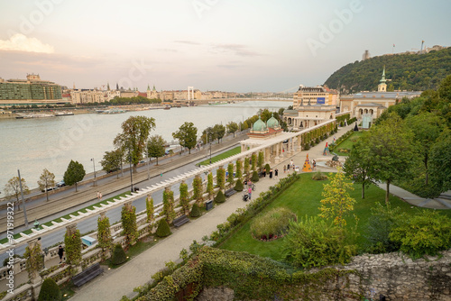 upper view of the royal castle bazar garden of Budapest , Vàrkert Bazàr