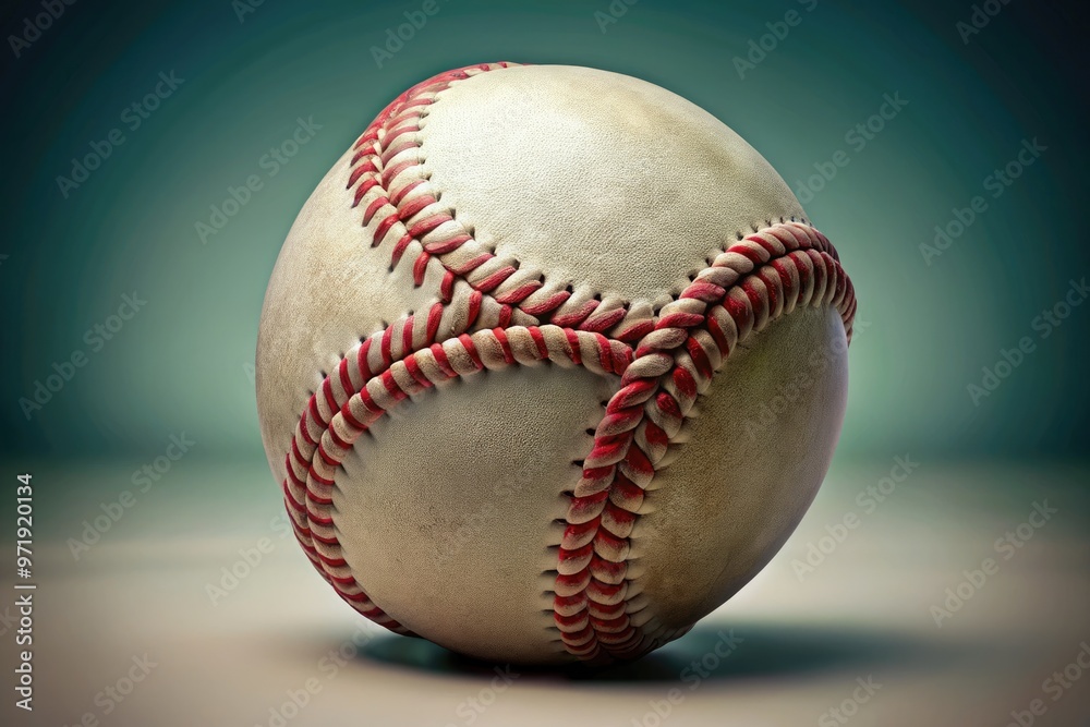 Transparent illustration of a baseball with stitching details, resting on a subtle gradient background, evoking a sense of nostalgia and classic American sportsmanship.