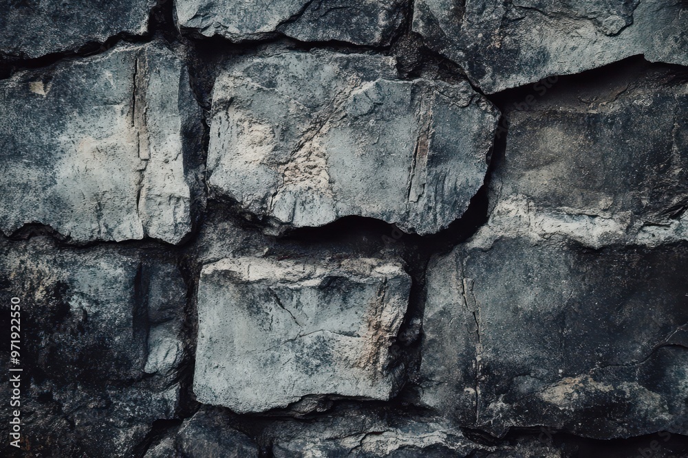 Obraz premium A Close-Up View of a Rough Stone Wall