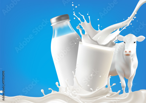 Realistic white milk splash flowing yogurt cream isolated on background. 3d realistic yogurt wave border. Vector Mesh gradient wes used