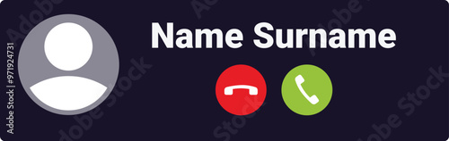 Smartphone screen is displaying an incoming call with the options to accept or decline