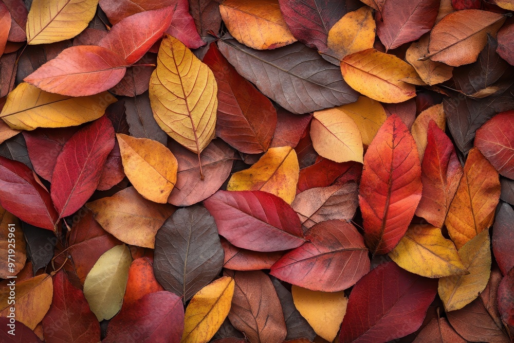 A Close-Up View of Vibrant Autumn Leaves A Close-Up View of Vibrant Autumn Leaves