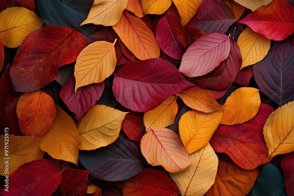 A Collection of Vibrant Autumn Leaves in Rich Hues of Red, Yellow, and Orange A Collection of Vibrant Autumn Leaves in Rich Hues of Red, Yellow, and Orange