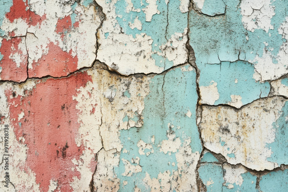 Obraz premium Weathered Wall with Cracked and Peeling Paint