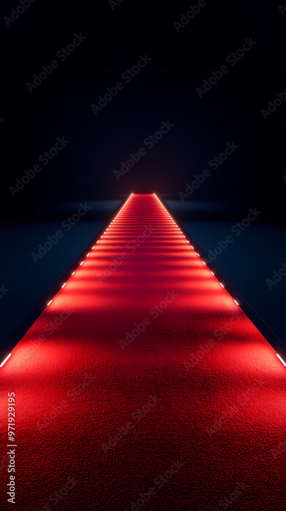 Obraz premium Futuristic red light pathway
