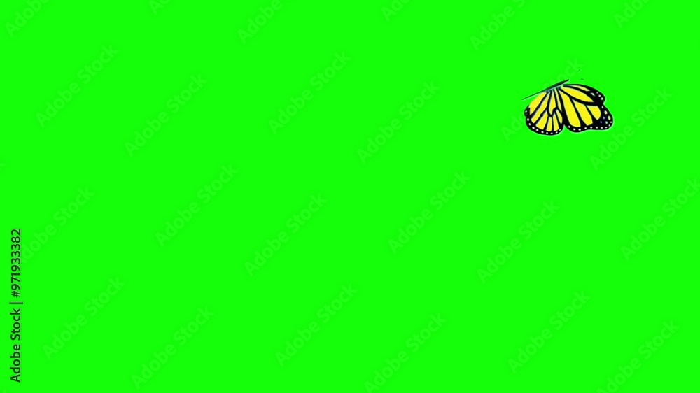butterfly flying green screen