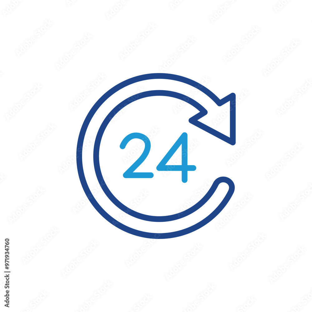 24 hours icon, 24 hours sign vector 