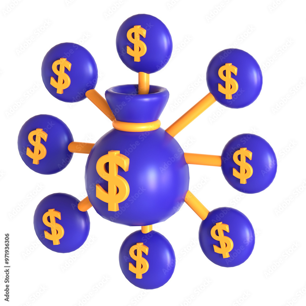 revenue stream 3D icon illustration revenue stream 3D icon illustration