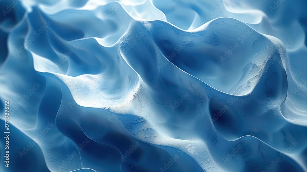 Obraz premium Blue Geometric Abstraction - 3D Rendered Looping Animation