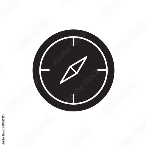 Compass icon vector, Compass pictogram trendy style simple flat sign on white background..eps