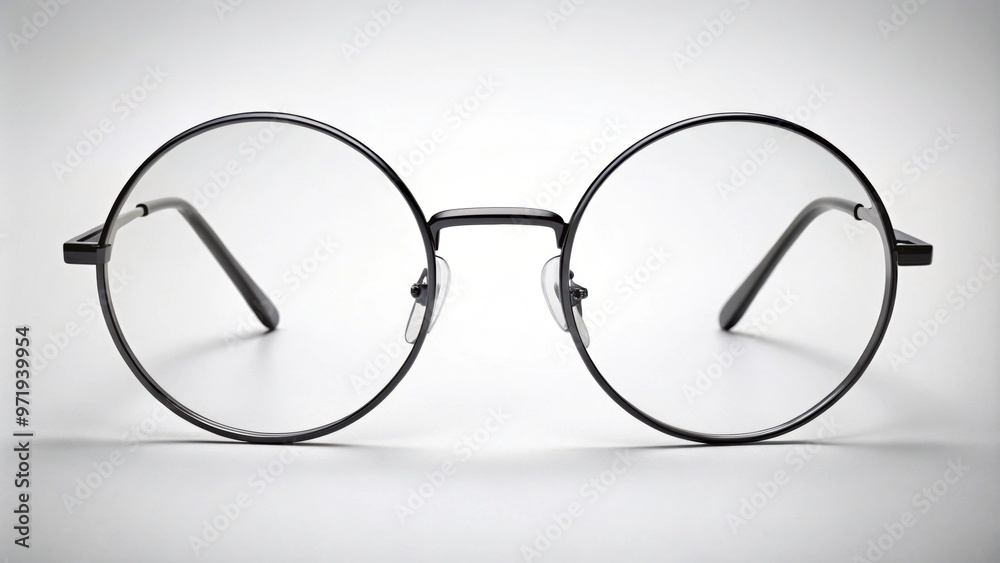 Fototapeta premium Round glasses with thin black frames, perfect for a trendy and retro look, round, glasses, eyewear, fashion, accessory, trendy