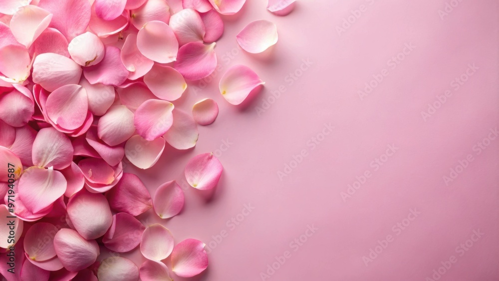 Obraz premium Pink rose petals on pastel background, rose, flower, pink, petals, soft, delicate, monochrome, background, pastel, feminine