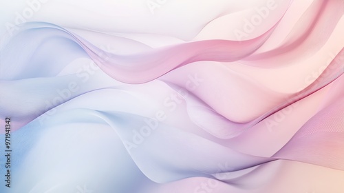 Abstract rhythmic lines in pastel tones, soft waves creating a serene ambiance, calming rhythms background, minimalist abstract art for relaxation