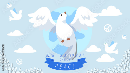 International day of peace banner illustration