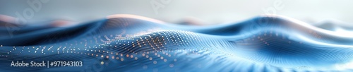 Abstract Blue Wavy Lines 3D Render