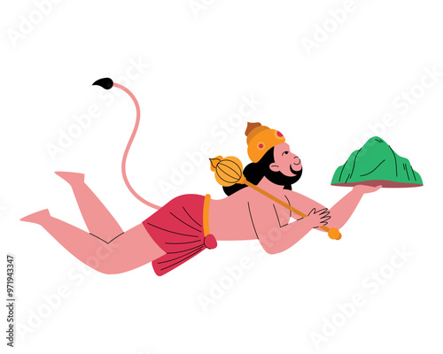 hanuman lifting up dronagiri mountain