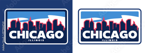 chicago illinois united states of america with chicago city silhouette
