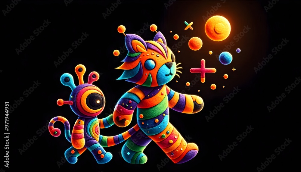 Fototapeta premium Aventuras Cósmicas: Viaje al Reino de los Colore