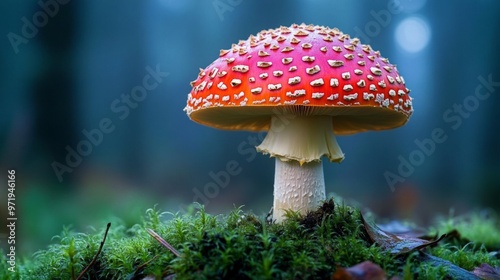 fly agaric mushroom HD 8K wallpaper Stock Photographic Image