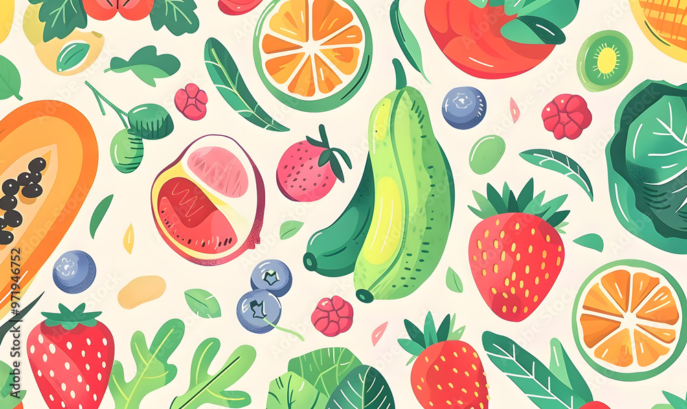 fruits and vegetable herbal concept for background or 2d illustrator cartoon. fruits and vegetable herbal concept for background or 2d illustrator cartoon.