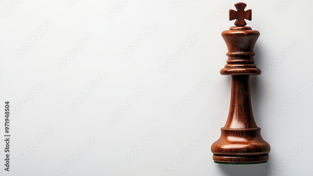 A close-up of a wooden chess king piece against a minimalist background, symbolizing strategy and leadership in games. A close-up of a wooden chess king piece against a minimalist background, symbolizing strategy and leadership in games.