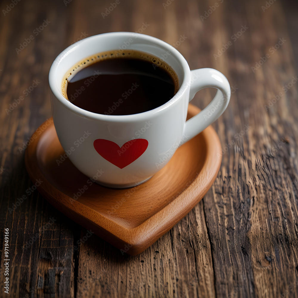 Cup of coffee in the form of heart