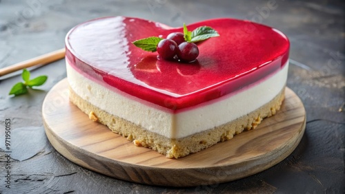 Heart-shaped mascarpone cake with cream and gelatin, no bake dessert , dessert, sweet, cake, mascarpone, heart shape, cream