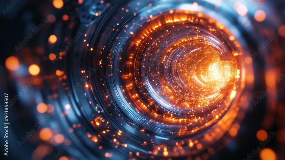 Abstract Spiral Tunnel with Glowing Light Abstract Spiral Tunnel with Glowing Light